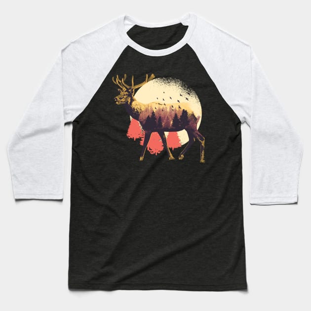 Moose Wild Life Animal Hunting Deer Animals Baseball T-Shirt by OfCA Design